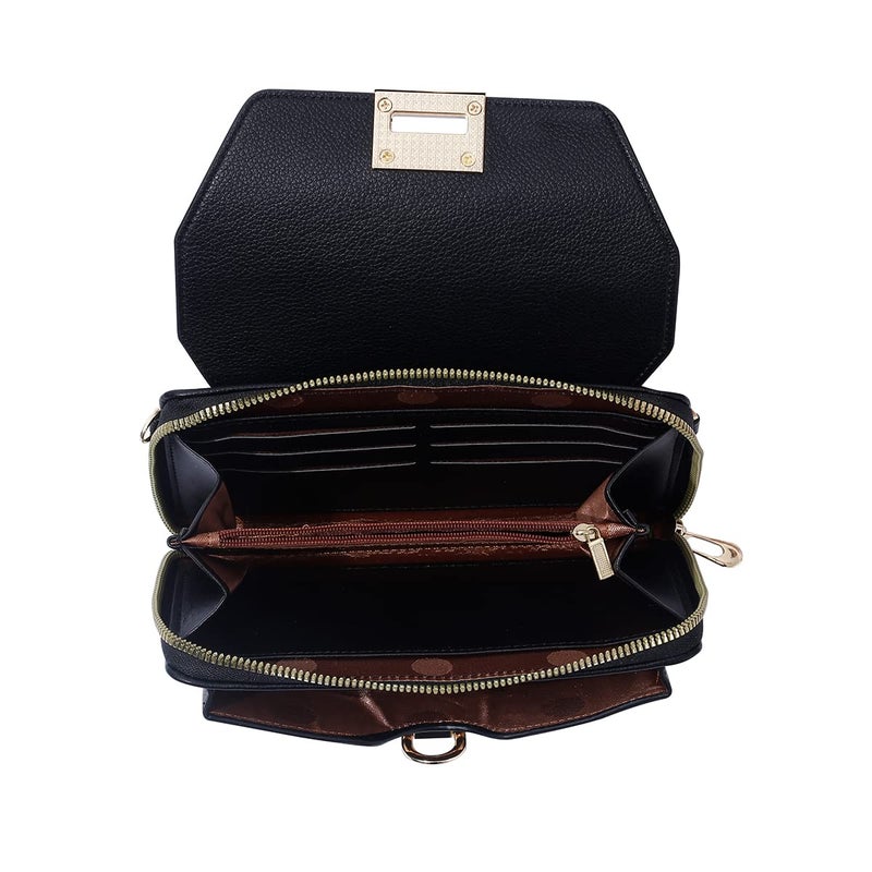 EVVE Small Crossbody Shoulder Bag For Women, Cell Phone Wallet Purse with Multiple Card Slots | Black - Image 4