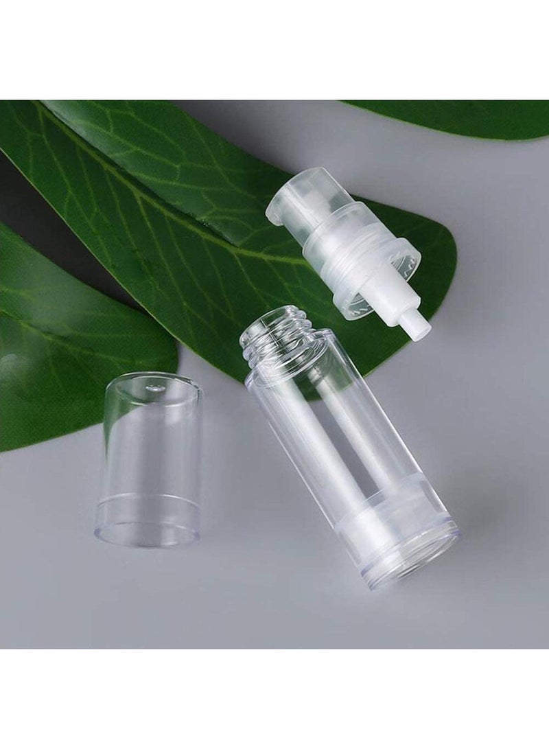 Sweet seven Clear Airless Lotion Pump Bottles - Set of 15 15ml Travel-Friendly Cosmetic Containers for Foundations Serums Lotions and More Leak-Proof and Refillable Design(Includes two funnels) - Image 3