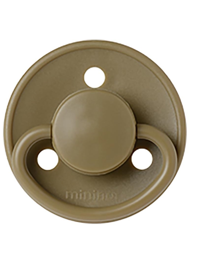 Mininor Round Pacifier Latex 6 Month and Above Moss Green