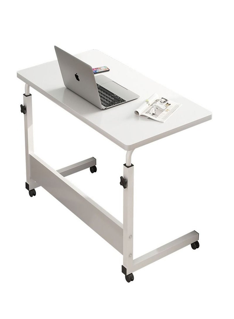 Arabest Computer Desk Lazy Bedside Table Mobile Lifting Writing Desk Study Desk Foldable Simple Desk Small Desk White - Image 1