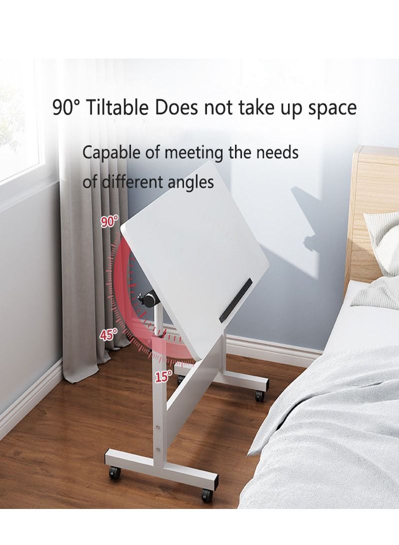 Arabest Computer Desk Lazy Bedside Table Mobile Lifting Writing Desk Study Desk Foldable Simple Desk Small Desk White - Image 4