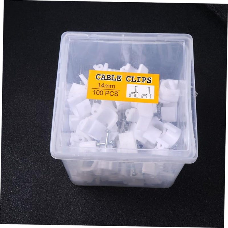 مشبك كابل أنبوب PVC 100 قطعة أبيض مقاس 1.73 × 1.4 سم لدعم أنابيب الكهرباء، تقليل الضوضاء، وقوة تثبيت عالية - Image 5