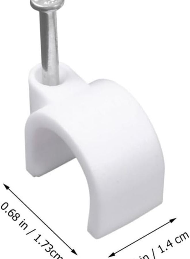 مشبك كابل أنبوب PVC 100 قطعة أبيض مقاس 1.73 × 1.4 سم لدعم أنابيب الكهرباء، تقليل الضوضاء، وقوة تثبيت عالية - Image 3