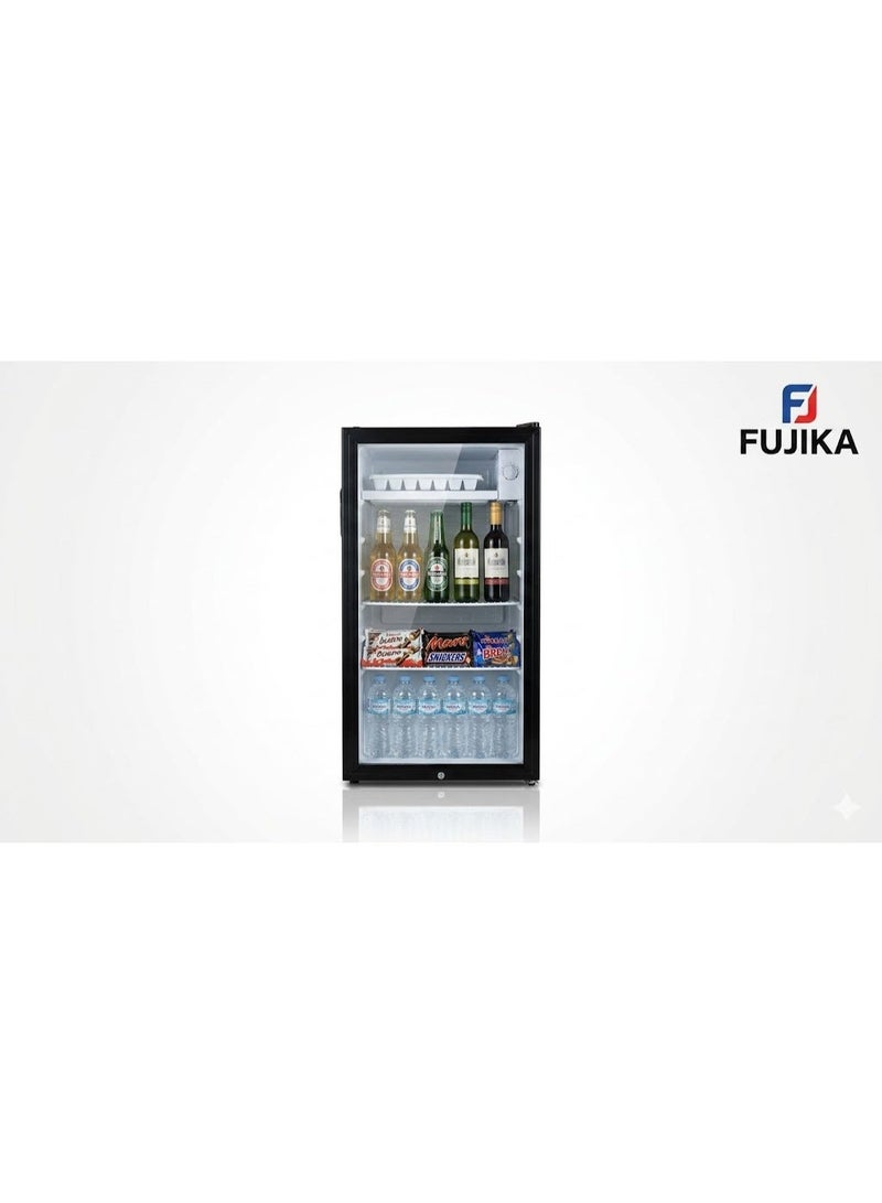 FUJIKA Glass door refrigerator - with top freezer - 93 liters - black - FJ-301 - Image 4