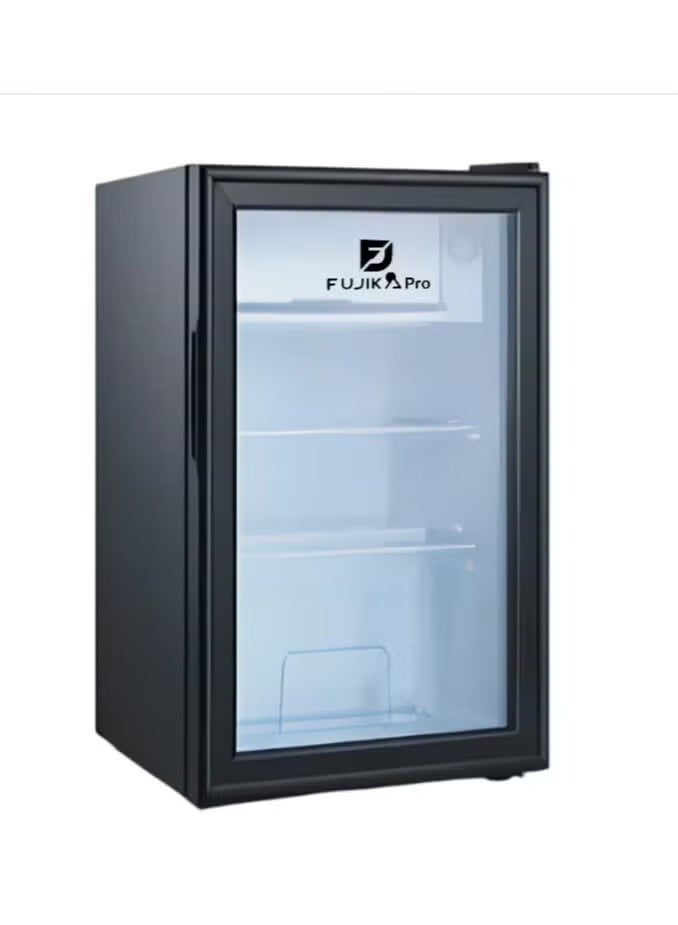 FUJIKA Glass door refrigerator - with top freezer - 93 liters - black - FJ-301 - Image 3