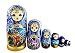 Winterworm Beautiful Blue and Gold Little Girl and Fairy Tale Pattern Handmade Wooden Traditional Russian Nesting Dolls Matryoshka Dolls Set 7 Pieces for Kids Toy Birthday Christmas Decoration - Image 2
