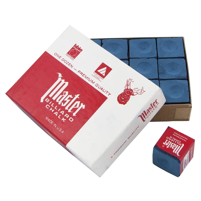 JBB Snooker Pool Master Blue Cue Chalk - 12 Pieces - Image 1