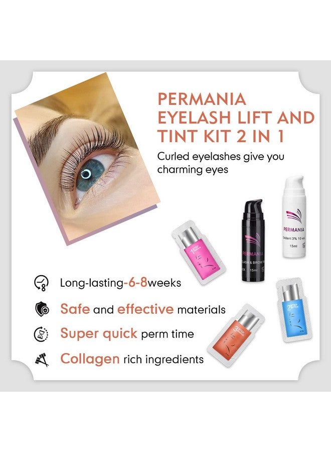 PERMANIA مجموعة رفع الرموش باللون الأسود، تصفيح سريع للرموش والحواجب، تلوين أسود طبيعي لمدة 15 دقيقة، نتائج في تعزيز الرموش والبرايمر (أسود) - Image 5