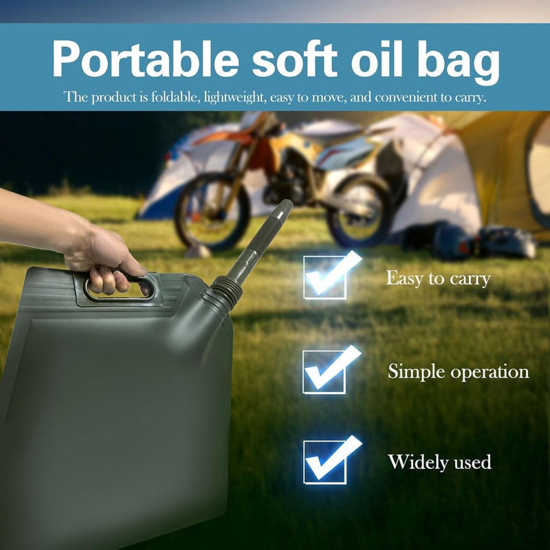 Portable Gas Bladder, Tpu Leakproof Fuel Bag Gasoline Handheld Oil Transfer Foldable Fuel Transfer Vehicle Oil Bag Gasoline Container for Drivers Suvs (5L) - Image 3