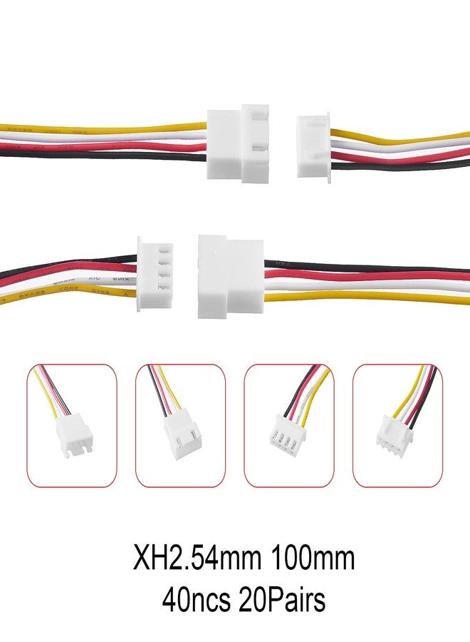 Bridgold 20 Pairs JST-XH 2.54 4Pin Connector Balance Plug Lead Socket Male and Female with 100mm Silicone Wire Cables. (4Pin) - Image 2