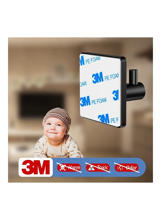 NIBEMINENT 4-Piece Towel Hook Set Black 4.5x4.5x3.4cm - Image 4