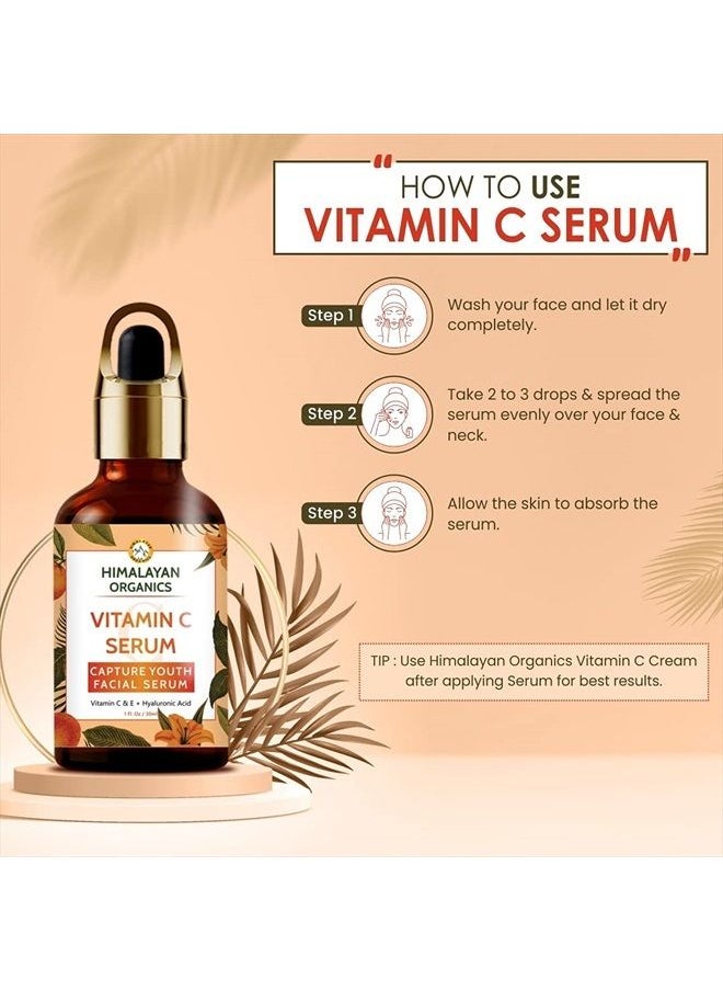 Himalayan organics - Vitamin C Serum With Hyaluronic Acid ,Vitamin C & E | Improves Skin Elasticity | Blemish Free Skin | Highly Stable & Effective Skin Brightening - 30ml - Image 1