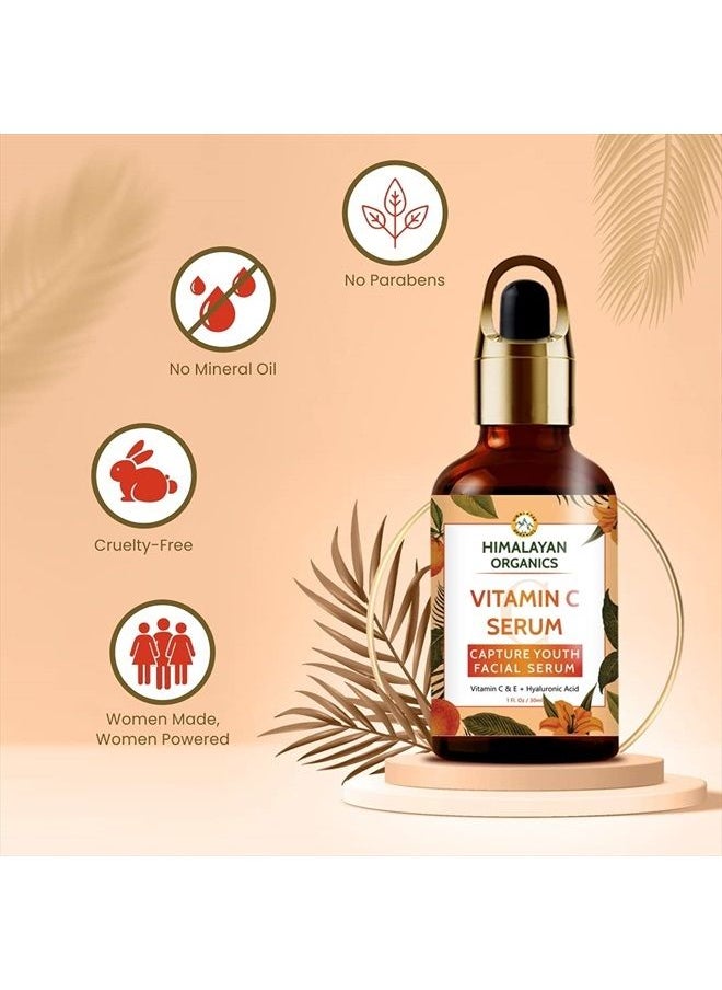 Himalayan organics - Vitamin C Serum With Hyaluronic Acid ,Vitamin C & E | Improves Skin Elasticity | Blemish Free Skin | Highly Stable & Effective Skin Brightening - 30ml - Image 1