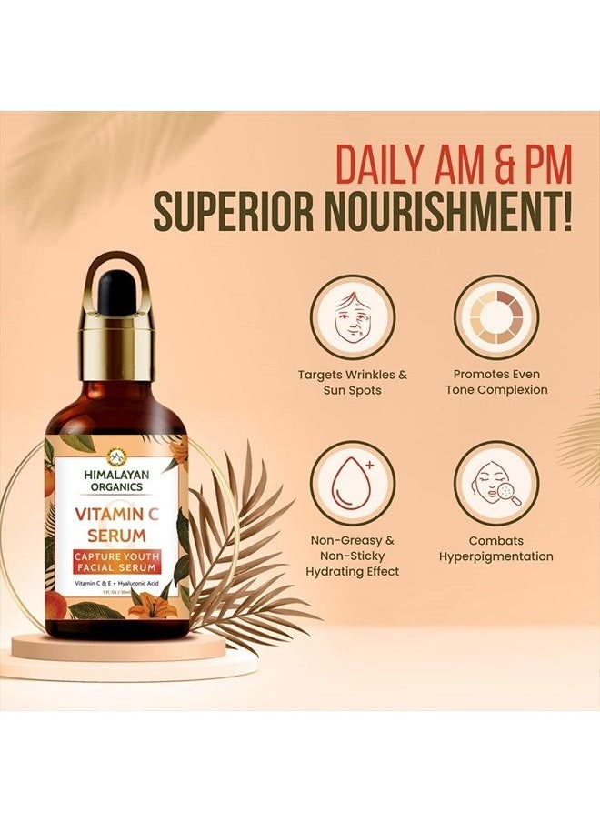 Himalayan organics - Vitamin C Serum With Hyaluronic Acid ,Vitamin C & E | Improves Skin Elasticity | Blemish Free Skin | Highly Stable & Effective Skin Brightening - 30ml - Image 1
