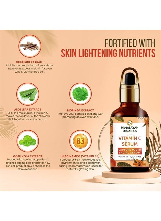 Himalayan organics - Vitamin C Serum With Hyaluronic Acid ,Vitamin C & E | Improves Skin Elasticity | Blemish Free Skin | Highly Stable & Effective Skin Brightening - 30ml - Image 1