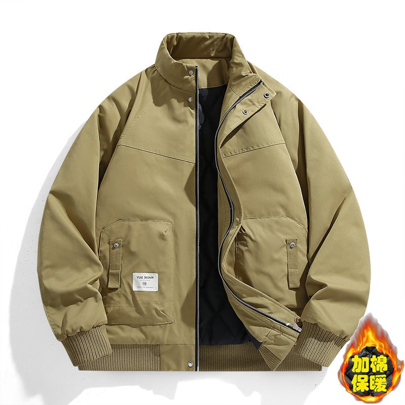 Men'S Jacket Fashion Casual Thickened Cotton Coat Trendy Workwear Cotton Jacket Loose Plus Size - Image 3