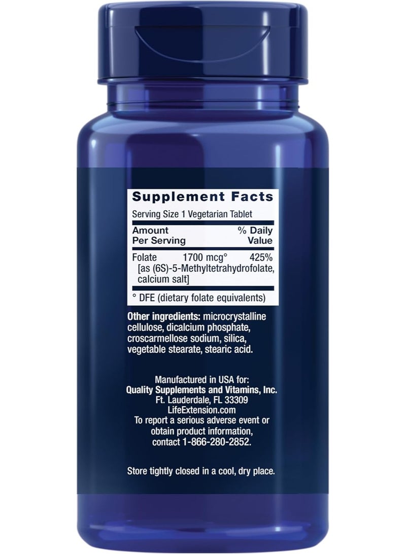 Life Extension Optimized Folate, 100 Tablets, L-Methylfolate (5-MTHF) Active Form for Energy & Wellness - Image 2