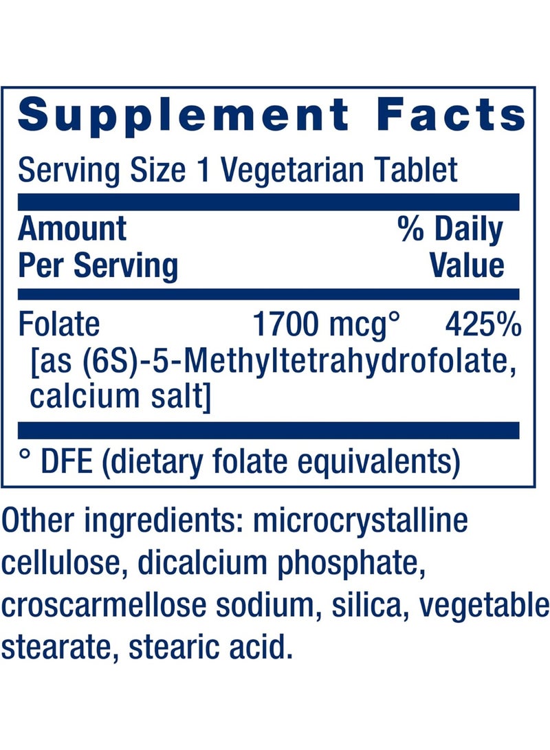 Life Extension Optimized Folate, 100 Tablets, L-Methylfolate (5-MTHF) Active Form for Energy & Wellness - Image 3