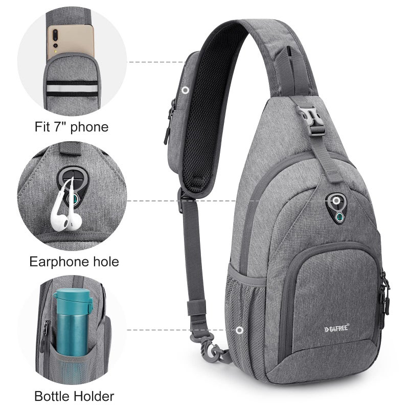 G4Free RFID Sling Bag Crossbody Backpack Small Chest Shoulder Bag Hiking Outdoor - Image 4