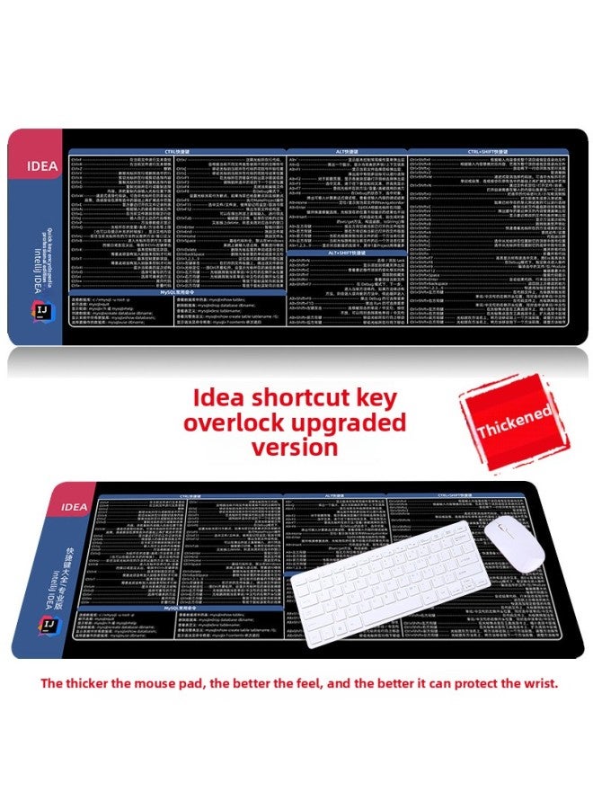 [blender Shortcut Key] Oversized WPS Desk Pad IDEA Office Mouse Pad Da Vinci Keyboard Computer Pad-Color:700*300*4mm-Pattern:Idea Shortcut Keys  - Image 1