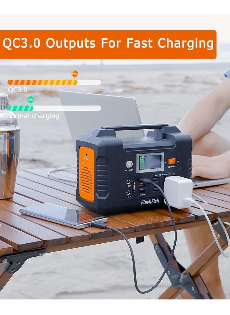 FlashFish 200W Portable Power Station, FlashFish 40800mAh Solar Generator With 220V AC Outlet 2 DC Ports 3 USB Ports, Backup Battery Pack Power Supply for CPAP Outdoor Advanture Load Trip Camping Emergency  - Image 3