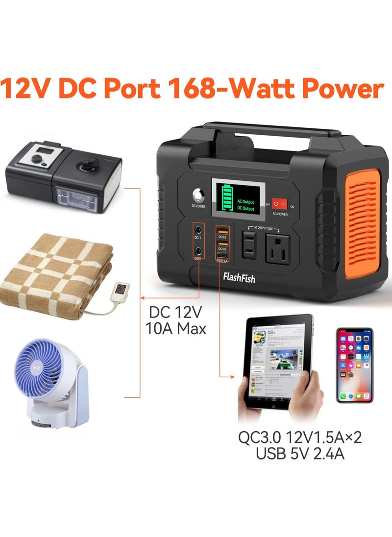 FlashFish 200W Portable Power Station, FlashFish 40800mAh Solar Generator With 220V AC Outlet 2 DC Ports 3 USB Ports, Backup Battery Pack Power Supply for CPAP Outdoor Advanture Load Trip Camping Emergency  - Image 2