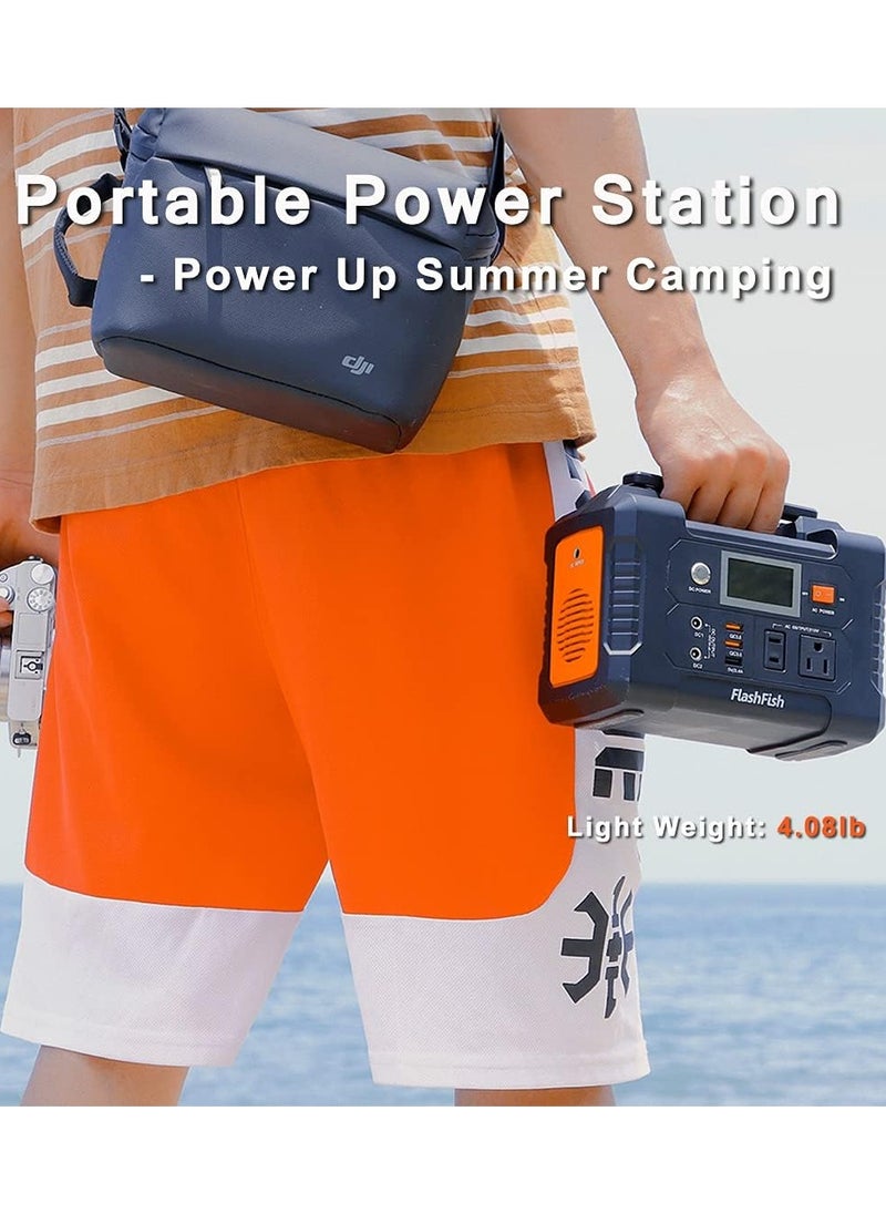 FlashFish 200W Portable Power Station, FlashFish 40800mAh Solar Generator With 220V AC Outlet 2 DC Ports 3 USB Ports, Backup Battery Pack Power Supply for CPAP Outdoor Advanture Load Trip Camping Emergency  - Image 5