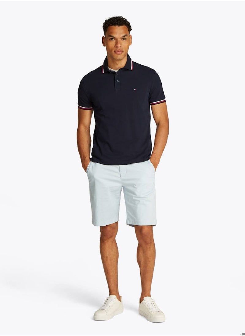 TOMMY HILFIGER Men's Tipped Slim Fit Polo Shirt - Cotton, Blue  - Image 3