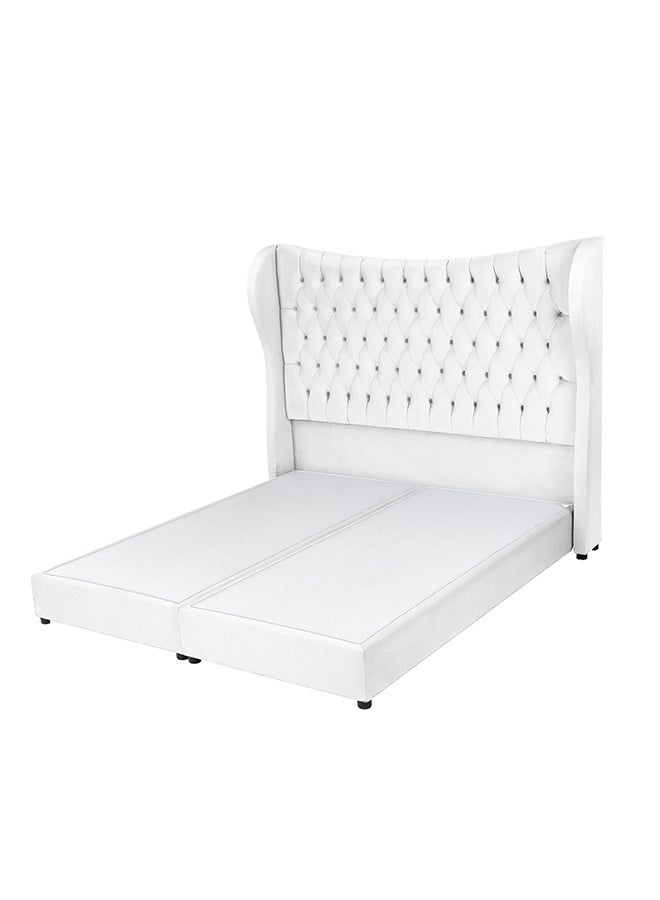 House One Shasho | Velvet Bed Frame - White 