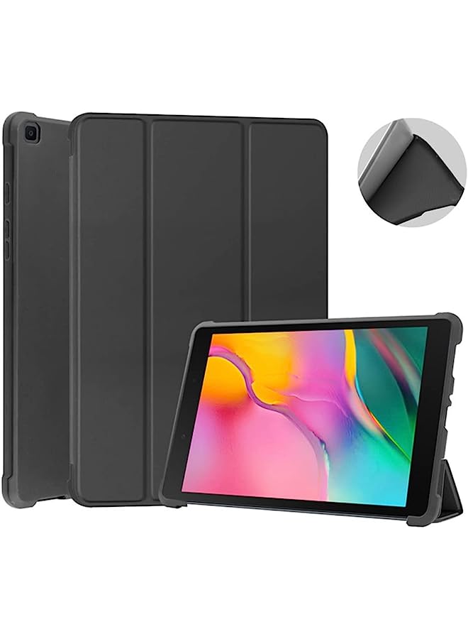 PROMASS حافظة سامسونج جالاكسي تاب A 10.1 2019، حافظة SM-T515/T510 مع حزام يد، حافظة واقية ثقيلة الوزن كاملة الجسم مقاومة للصدمات مع قاعدة دوارة 360 درجة، حزام كتف للأطفال، سوداء - Image 1