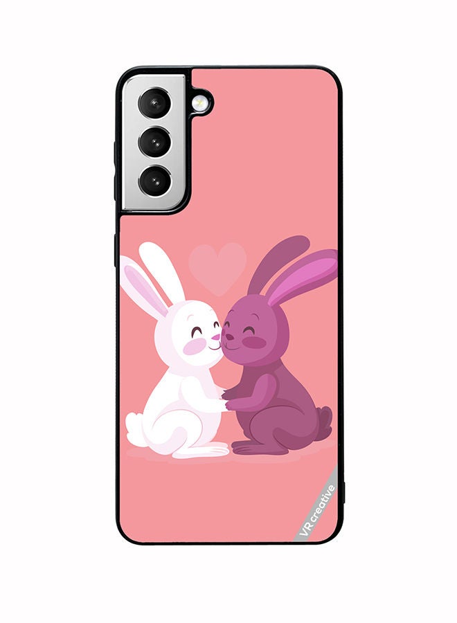 VR CREATIVE Protective Case Cover For Samsung Galaxy S22 5G Love Rabbits Design Multicolour - Image 1