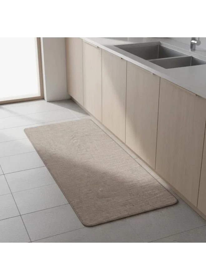 دانوب هوم Beluxe Softy Fabric Anti-Slip Washable Kitchen Runner Mat 45x120cm - Beige | Non-Slip, Stain-Resistant, Durable Area Rug For Kitchen & Home
