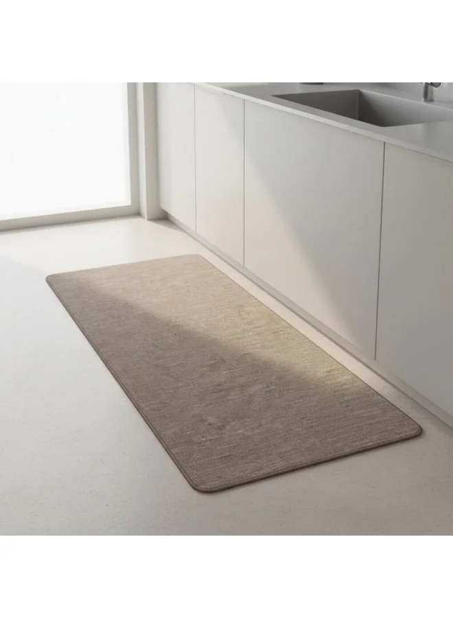 دانوب هوم Beluxe Softy Fabric Anti-Slip Washable Kitchen Runner Mat 45x120cm - Beige | Non-Slip, Stain-Resistant, Durable Area Rug For Kitchen & Home