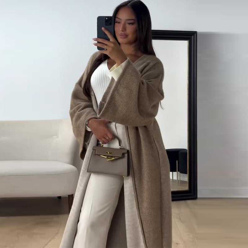 Autumn Explosions French Lazy Wind Loose Long Cardigan Jacket - Image 5