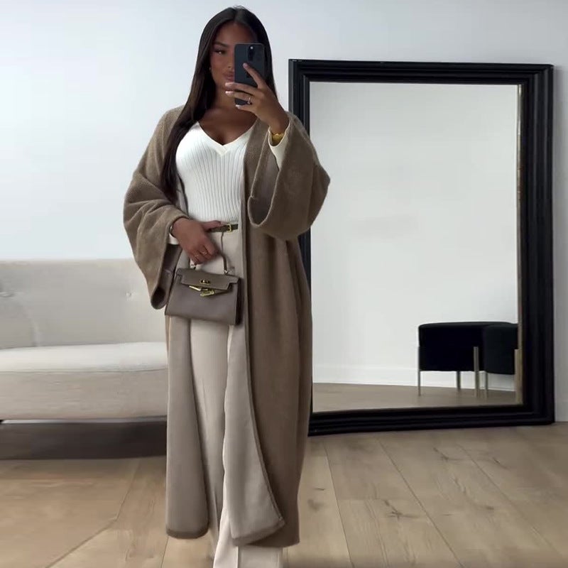 Autumn Explosions French Lazy Wind Loose Long Cardigan Jacket - Image 2