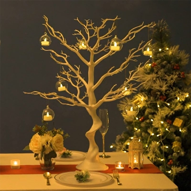 Hewory Tree Centerpieces for Weddings White 23in - Decorative Ornament Display Tree for Tables, Tree Branches for Decoration, Artificial Manzanita Tree Centerpiece for Christmas Birthday Party Decor - Image 4