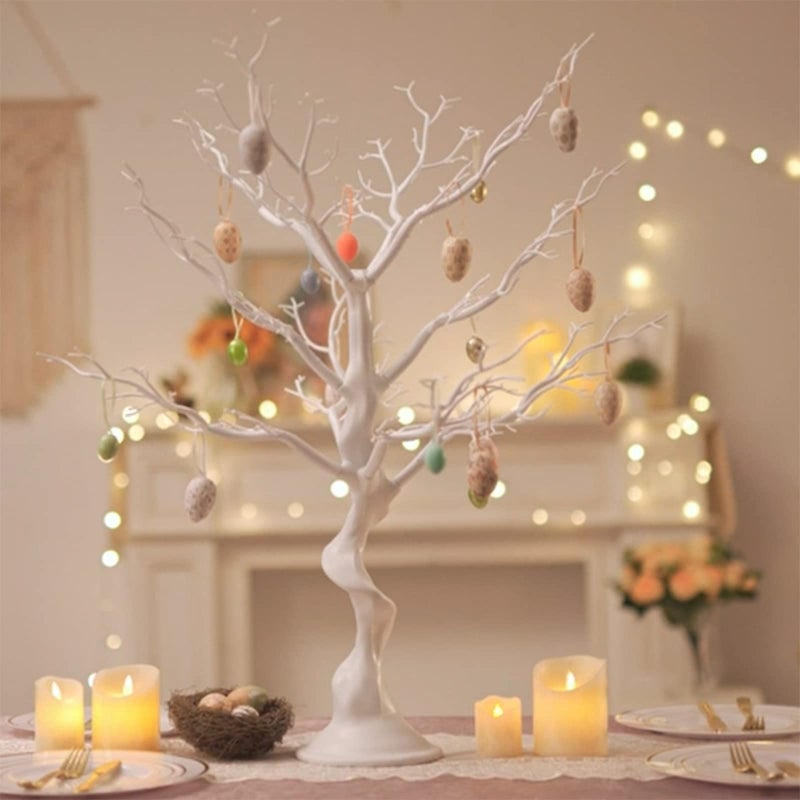 Hewory Tree Centerpieces for Weddings White 23in - Decorative Ornament Display Tree for Tables, Tree Branches for Decoration, Artificial Manzanita Tree Centerpiece for Christmas Birthday Party Decor - Image 2