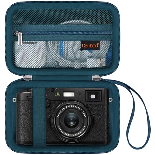 Canboc Carrying Case for Fujifilm X100V X100VI X100F X100S XE5 Digital Camera Zipper Mesh Pocket fit USB Cable Blue Case Only - Image 1