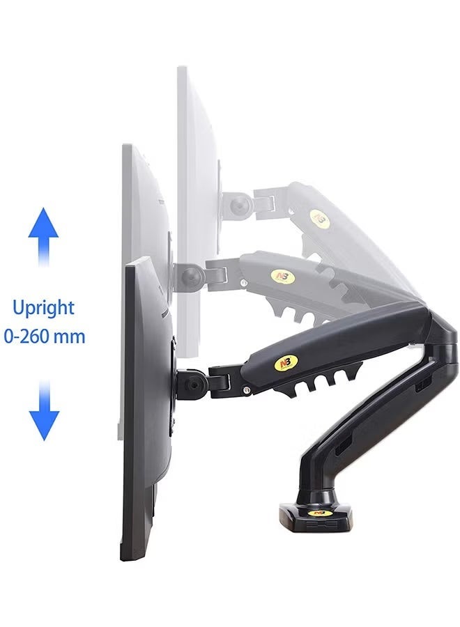 Monitor Desk Mount Stand Full Motion Swivel Arm Gas Spring for 17in-30in Computer From 4.4lbs to 19.8 lbs Black - Image 1