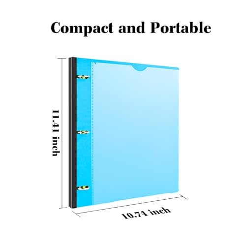 INFUN 1 Inch Telescoping 3 Ring Binder - 1PCS,Flexible Round Binder with Customizable Front Cover and Clear Catalog Pocket, 1 Inch Rings, 225 Sheet Capacity-Blue - Image 5