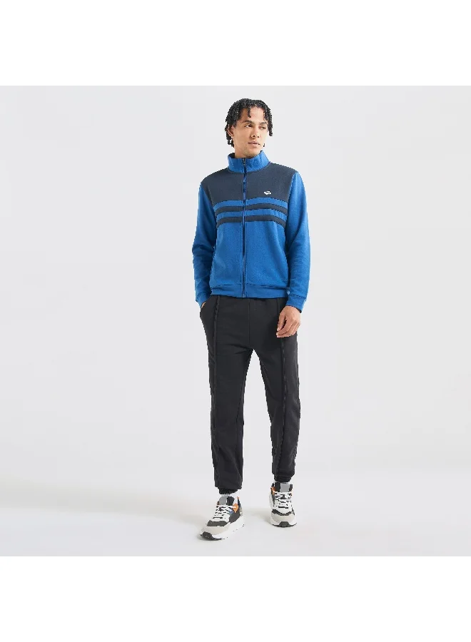 Splash FAV Panelled Sweatshirt with Long Sleeves and High Neck