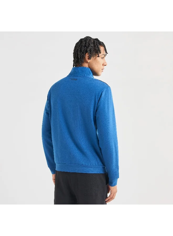 Splash FAV Panelled Sweatshirt with Long Sleeves and High Neck