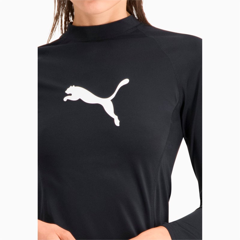 PUMA Swim Womens Black Long Sleeve Rash Guard - Image 4