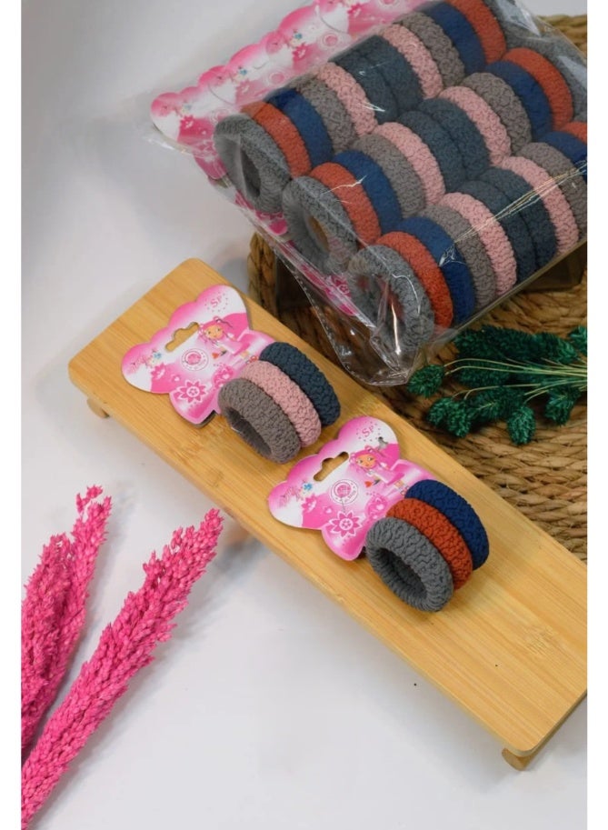 أربطة شعر مطاطية ناعمة  6 قطع للشعر الكثيف أو المجعد، أربطة مطاطية كبيرة للنساء والفتيات - Image 2