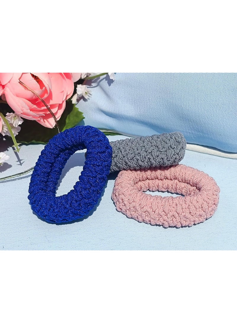 أربطة شعر مطاطية ناعمة  6 قطع للشعر الكثيف أو المجعد، أربطة مطاطية كبيرة للنساء والفتيات - Image 5