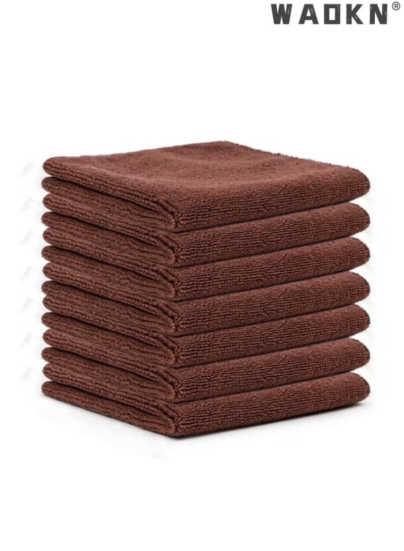 دبليو أيه أو كي أن 7 قطع من قماش الألياف الدقيقة 30 × 30 سم مناشف متعددة الأغراض خالية من الوبر والخطوط من الألياف الدقيقة للسيارات عالية الامتصاص وقابلة لإعادة الاستخدام لتنظيف السيارات والدراجات النارية والتلميع والغسيل والتفاصيل أداة تنظيف منزلية بنية اللون - Image 1