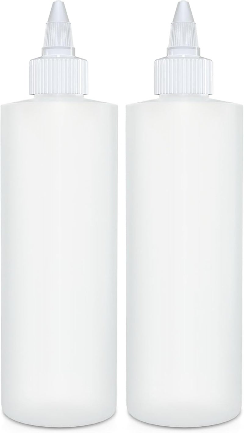 BRIGHTFROM Condiment Squeeze Bottles 8 OZ Empty Squirt Bottle with Twist Top Cap Leak Proof  Great for Ketchup Mustard Syrup Sauces Dressing Oil Arts and Crafts BPA FREE Plastic  2 PACK - Image 1