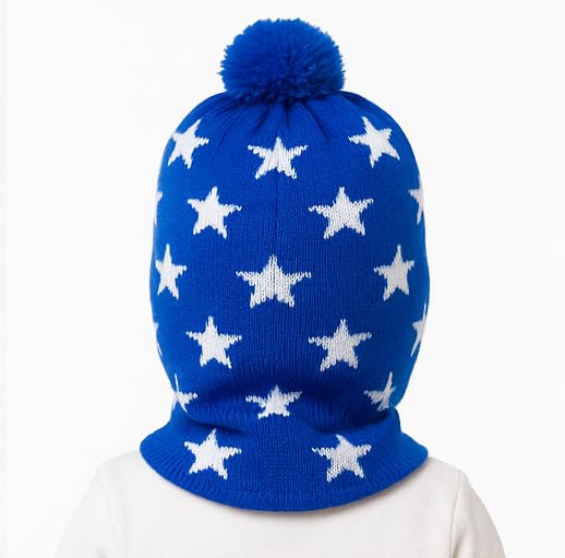 MIKONIKO Baby Boys & Girls Soft Woolen Monkey Cap | Unisex Wool Skull Cap for Infants & Toddlers (6 Months to 12 Months) Blue - Image 2