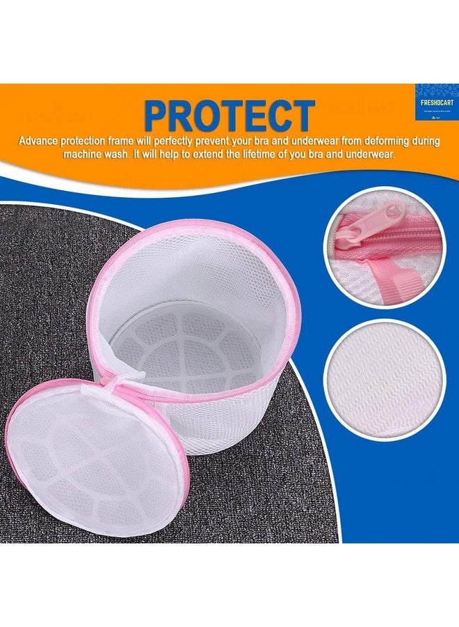 FreshDcart FDCA502 Round cloth washing Laundray bag washing net bag Pouch Mesh Laundry Bag with rust free zipper for Washing bra, socks and underwear (White, Pack of 1) - Image 4