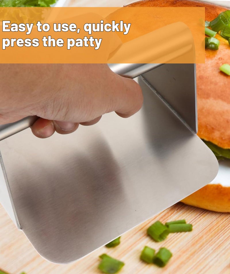 KalamkariX Burger Press, Burger Patty Maker Mould, Square Hamburger Press for Uniform Patties, Ideal for Home Cooks and BBQ Enthusiasts, Can be Used as a Gift to Give to Friends, 14x14.3 cm - Image 4